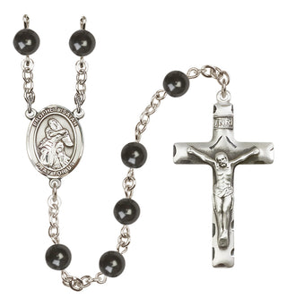 Silver-Plated 7mm Saint Isaiah  Engraved Catholic Rosaries