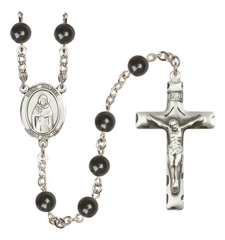 Silver Plated 7mm Black Saint Samuel Rosary