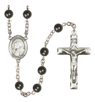 Silver Plated 7mm Black Saint Bruno Rosary