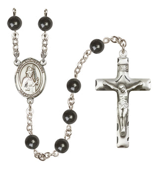Silver-Plated 7mm Saint Wenceslaus  Engraved Catholic Rosaries