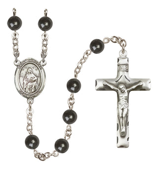 Silver-Plated 7mm Saint Deborah  Engraved Catholic Rosaries