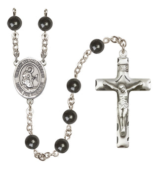 Silver Plated 7mm Black Virgen de la Merced Rosary