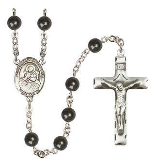 Silver-Plated 7mm Saint Lidwina of Schiedam  Engraved Catholic Rosaries