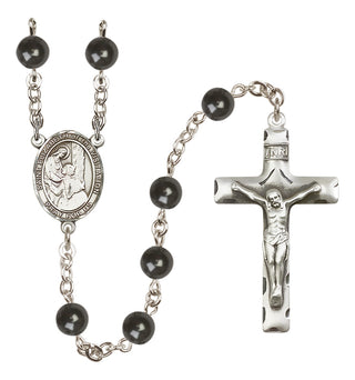 Silver-Plated 7mm Saint Elizabeth of the Visitation  Engraved Catholic Rosaries
