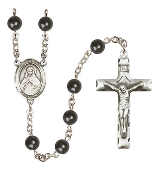 Silver-Plated 7mm Saint Olivia  Engraved Catholic Rosaries