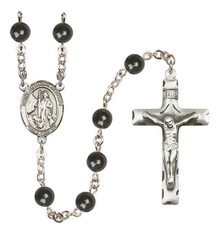Silver-Plated 7mm Saint Anthony of Egypt  Engraved Catholic Rosaries