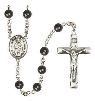 Silver-Plated 7mm Saint Odilia  Engraved Catholic Rosaries