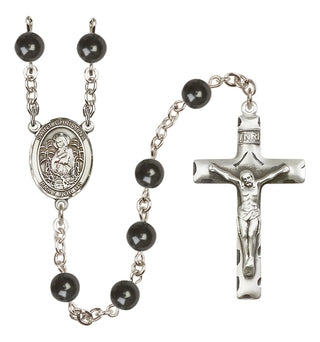 Silver Plated 7mm Black Saint Christina the Astonishing Rosary