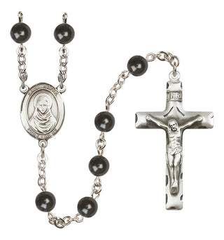 Silver-Plated 7mm Saint Rafka  Engraved Catholic Rosaries