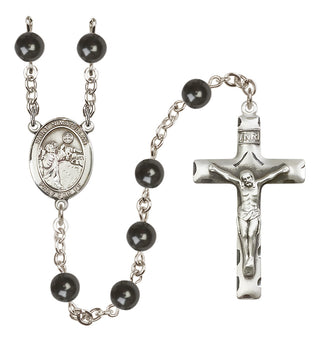 Silver-Plated 7mm Saint Nimatullah  Engraved Catholic Rosaries