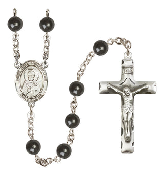 Silver-Plated 7mm Saint John Chrysostom  Engraved Catholic Rosaries