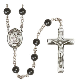 Silver-Plated 7mm Saint Paula  Engraved Catholic Rosaries
