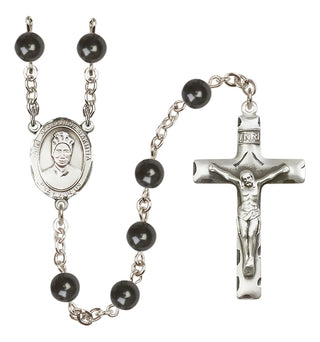 Silver-Plated 7mm Saint Josephine Bakhita  Engraved Catholic Rosaries