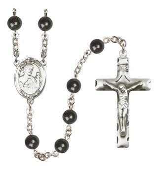 Silver-Plated 7mm Saint Kieran  Engraved Catholic Rosaries