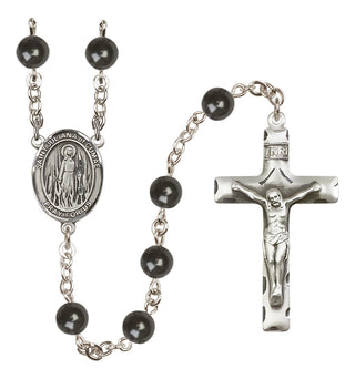 Silver Plated 7mm Black Saint Juliana of Cumae Rosary