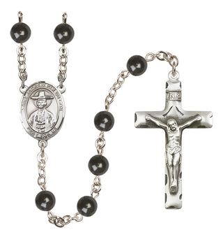 Silver Plated 7mm Black Saint Andrew Kim Taegon Rosary