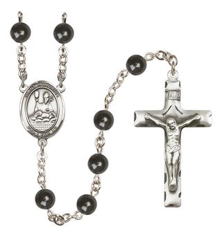 Silver-Plated 7mm Saint Honorius of Amiens  Engraved Catholic Rosaries