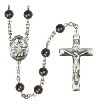 Silver-Plated 7mm Saint Bernadine of Sienna  Engraved Catholic Rosaries
