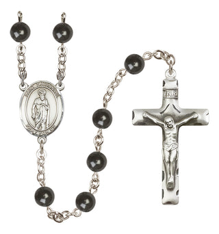 Silver Plated 7mm Black Saint Nathanael Rosary