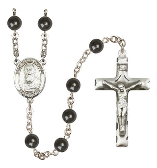 Silver-Plated 7mm Saint Daniel Comboni  Engraved Catholic Rosaries