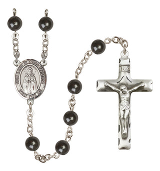 Silver-Plated 7mm Our Lady of Rosa Mystica  Engraved Catholic Rosaries