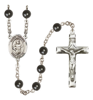 Silver-Plated 7mm Saint Dismas  Engraved Catholic Rosaries