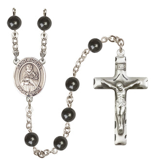 Silver-Plated 7mm Saint Fidelis  Engraved Catholic Rosaries