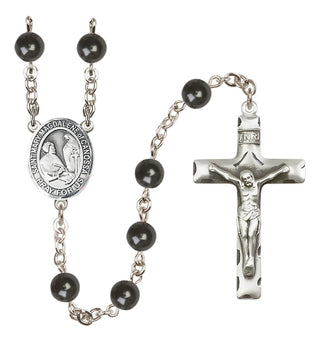 Silver-Plated 7mm Saint Mary Magdalene of Canossa  Engraved Catholic Rosaries