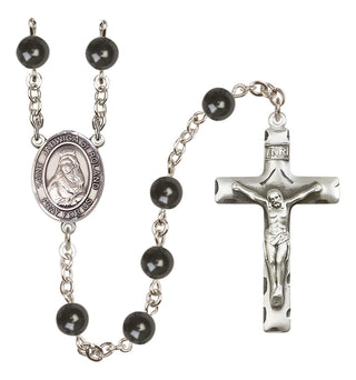 Silver-Plated 7mm Saint Jadwiga of Poland  Engraved Catholic Rosaries