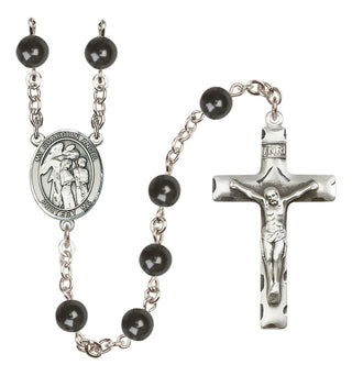 Silver-Plated 7mm Guardian Angel w/Children  Engraved Catholic Rosaries