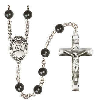 Silver Plated 7mm Black Saint Jose Sanchez del Rio Rosary