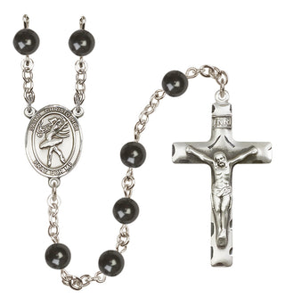 Silver-Plated 7mm Saint Christopher/Dance Rosary