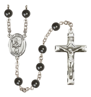 Silver-Plated 7mm Saint Sebastian / Baseball Rosary