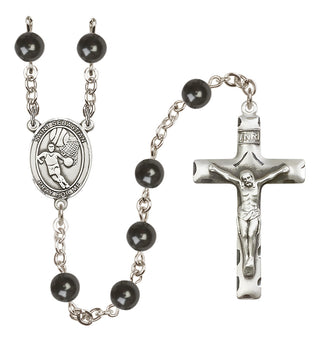 Silver-Plated 7mm Saint Sebastian/Basketball Rosary