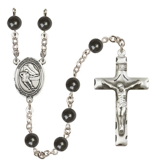 Silver-Plated 7mm Saint Sebastian / Hockey Rosary