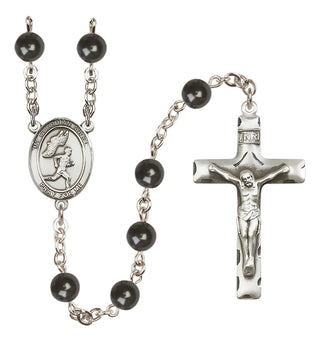 Silver-Plated 7mm Guardian Angel/Track&Field-Men Rosary