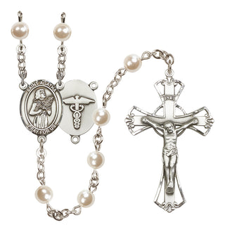 Silver-Plated 6mm Saint Agatha / Nurse Rosary
