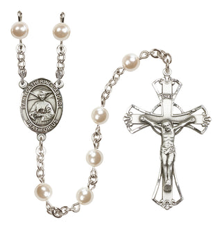 Silver-Plated 6mm Saint Catherine Laboure  Engraved Catholic Rosaries