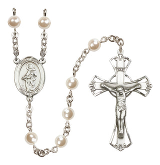 Silver Plated 6mm Faux Pearl Saint Jane of Valois Rosary