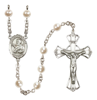 Silver-Plated 6mm Saint Francis Xavier  Engraved Catholic Rosaries