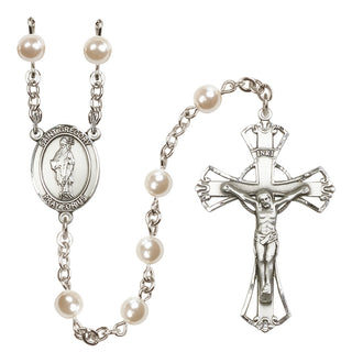 Silver-Plated 6mm Saint Gregory the Great  Engraved Catholic Rosaries
