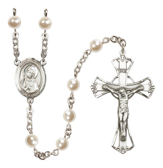 Silver-Plated 6mm Saint Monica  Engraved Catholic Rosaries