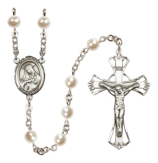 Silver Plated 6mm Faux Pearl Saint Rose of Lima Rosary