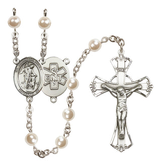 Silver-Plated 6mm Guardian Angel / EMT Rosary