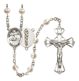 Silver-Plated 6mm Saints Cosmas & Damian / Doctors Rosary