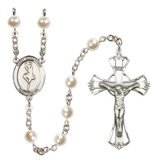 Silver-Plated 6mm Saint Sebastian/Dance Rosary