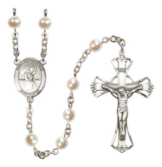 Silver-Plated 6mm Saint Christopher/Water Polo-Men Rosary