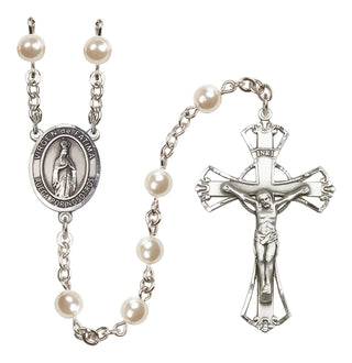 Silver-Plated 6mm Virgen de Fatima  Engraved Catholic Rosaries
