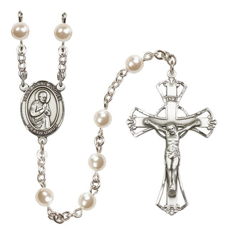 Silver-Plated 6mm Saint Isaac Jogues  Engraved Catholic Rosaries