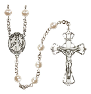 Silver Plated 6mm Faux Pearl Saint Nino de Atocha Rosary